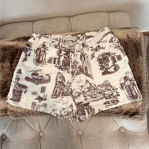 Abercrombie & Fitch Toile Print Linen Shorts | Short Regular New With Tags NWT